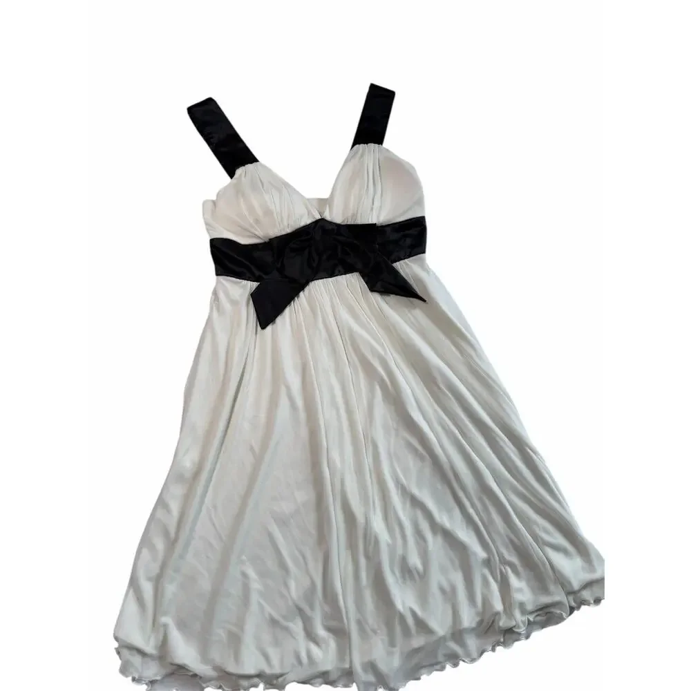 Speechless Y2K Ivory Black Coquette Sabrina Britney Babydoll Dress Medium - Picture 1 of 10
